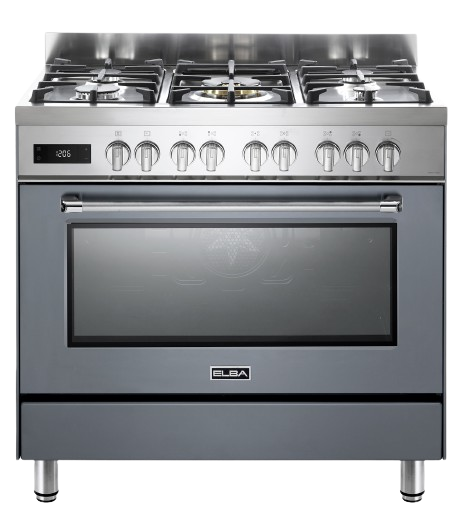ELBA EXCELLENCE 90CM 5 BURNER GAS COOKER WITH ELECTRIC OVEN – SLATE GREY