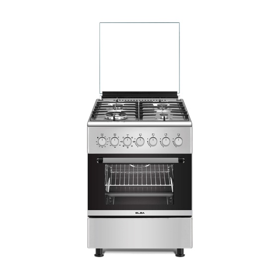 ELBA ESSENTIAL 60CM 4 BURNER COOKER WITH ELECTRIC OVEN-STAINLESS STEEL