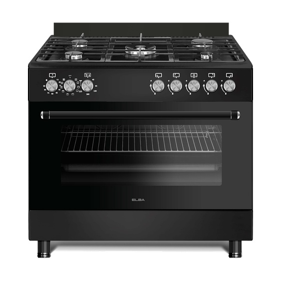 ELBA ESSENTIAL 90CM 5 GAS COOKER WITH ELECTRIC OVEN-BLACK