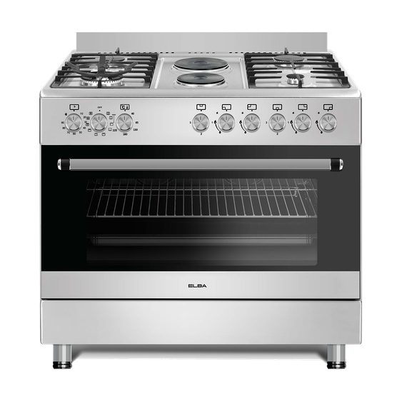 ELBA ESSENTIAL 90CM 4 GAS 2 ELECTRIC GAS COOKER – STAINLESS STEEL