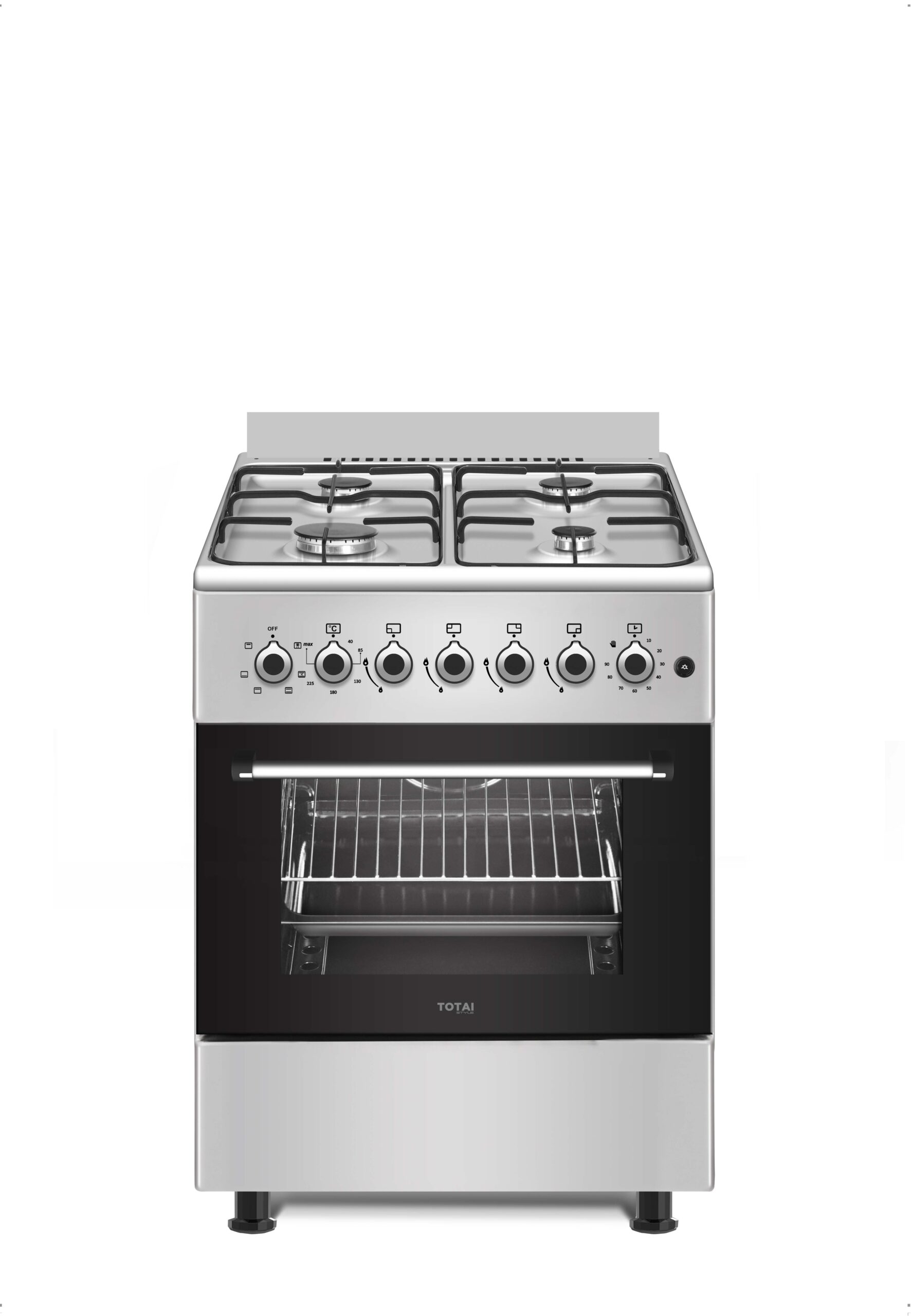 TOTAI TS 60CM 4 BURNER GAS STOVE WITH ELECTRIC OVEN- STAINLESS STEEL