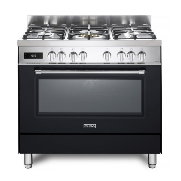 ELBA EXCELLENCE 90CM 5 BURNER GAS COOKER WITH ELECTRIC OVEN- BLACK