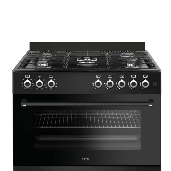 TOTAI TS 90CM 5 BURNER GAS STOVE WITH ELECTRIC OVEN- BLACK