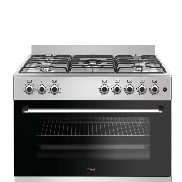 TOTAI TS 90CM 5 BURNER GAS STOVE WITH ELECTRIC OVEN- STAINLESS STEEL